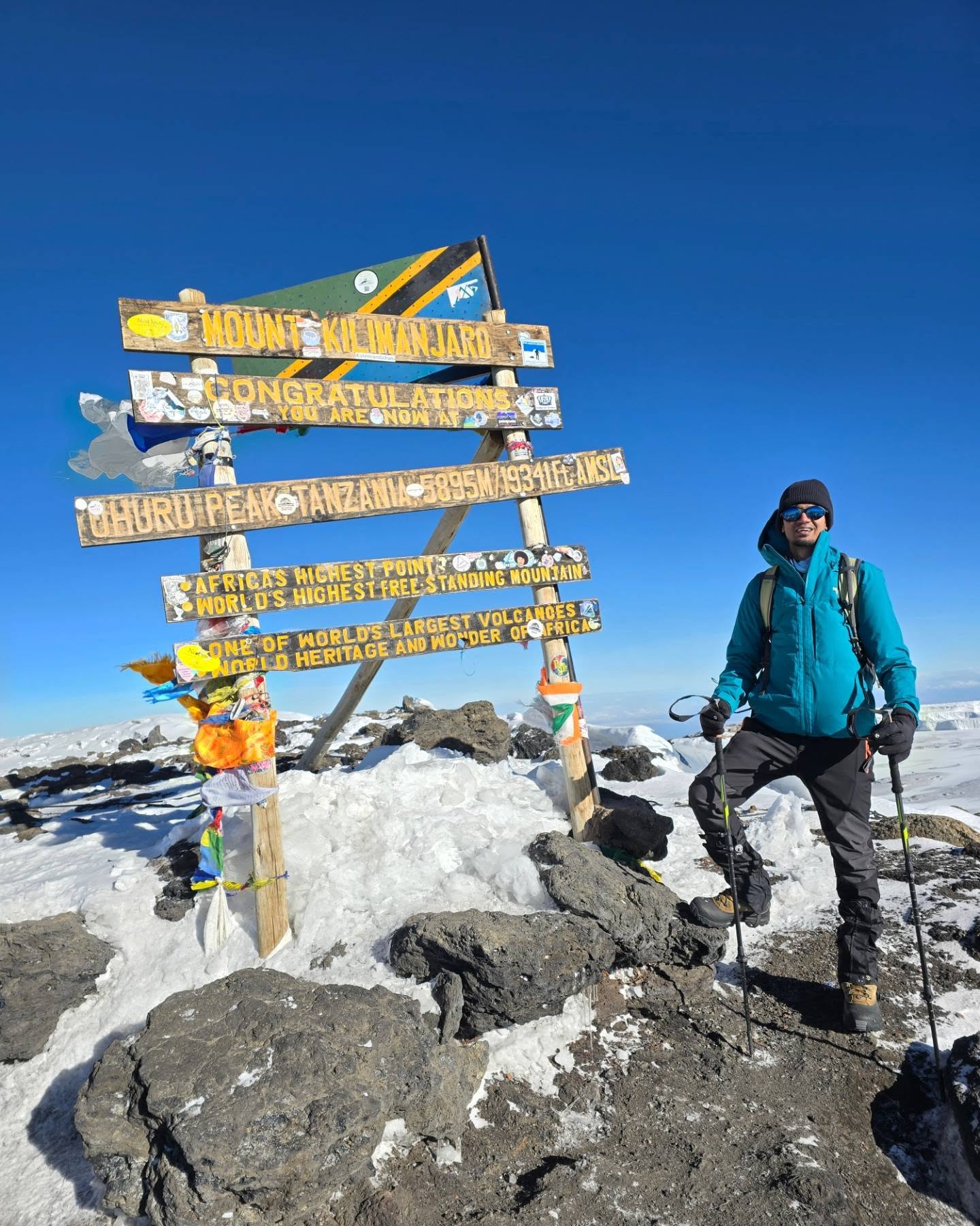 Uhuru Peak summit sign