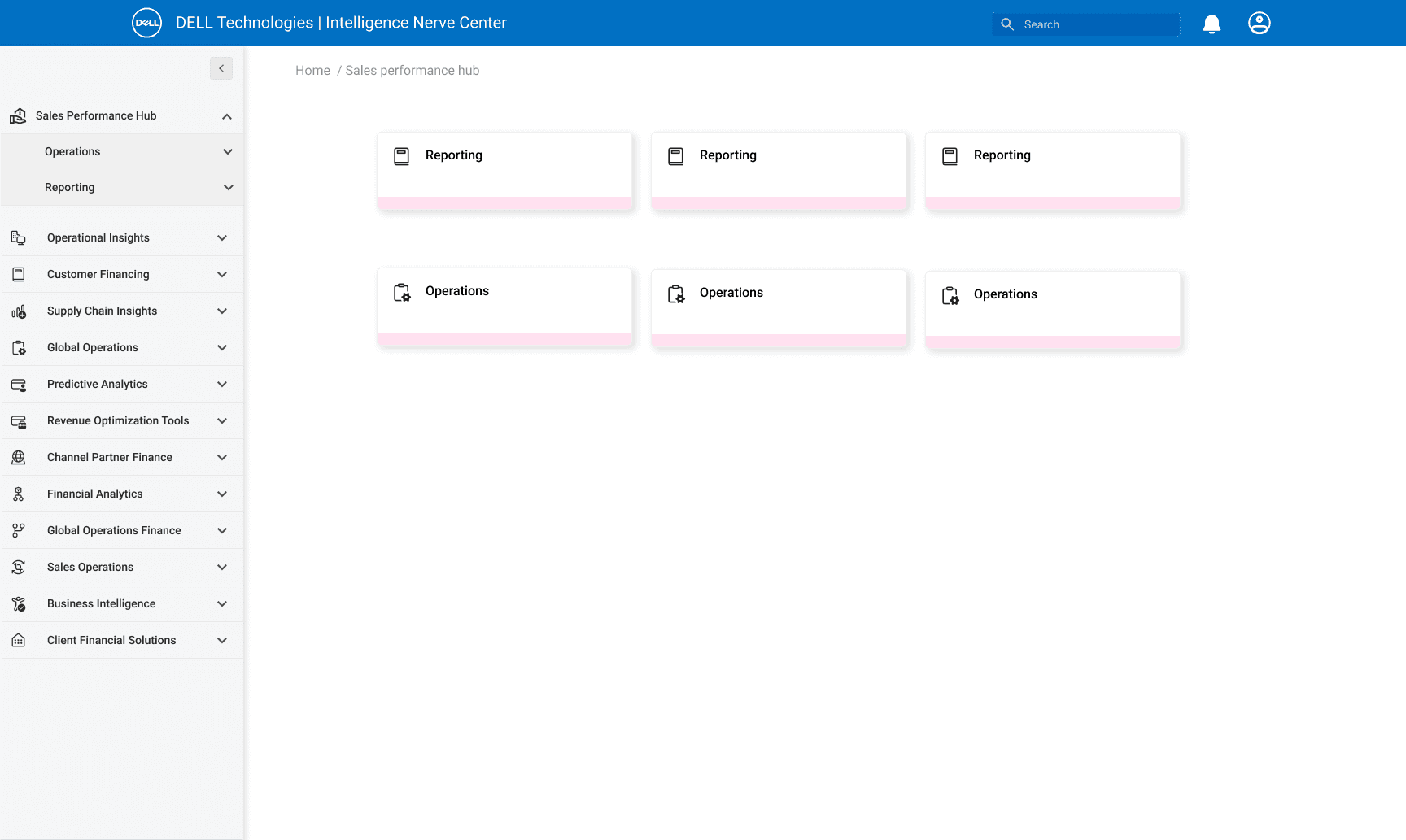 Final design, reports view with the new visual treatment